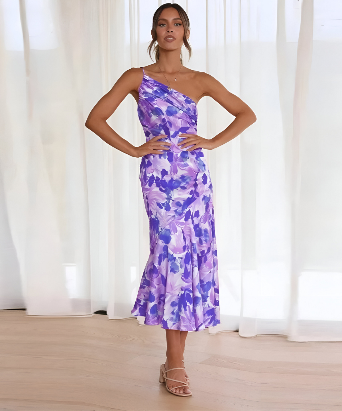 Laura™ | Einschultriges Blumenkleid