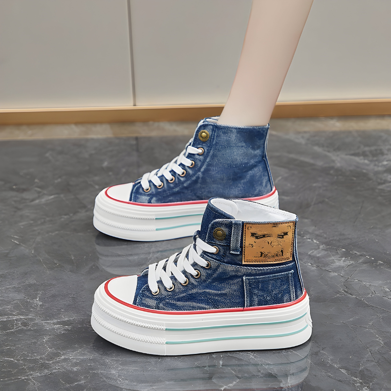 Linde™ | Orthopädische High Sneakers mit Denim