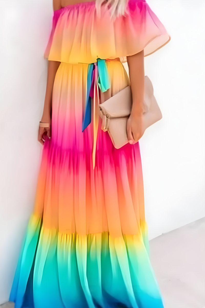 Islara DOT DRESS – Plus size off-shoulder zomerjurk met stippen