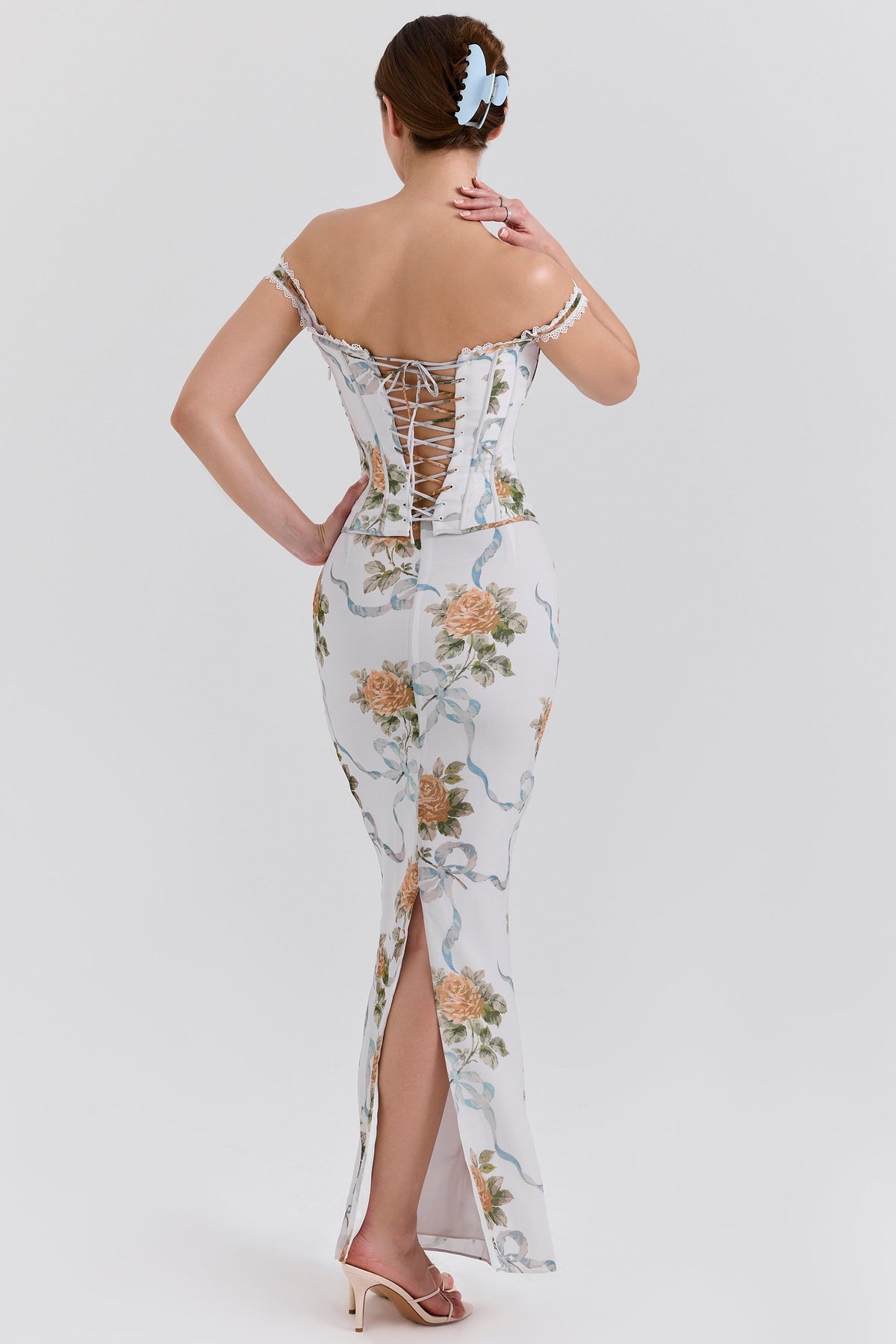 ARIELLE | Maxi-jurk met Vintageprint en Korset