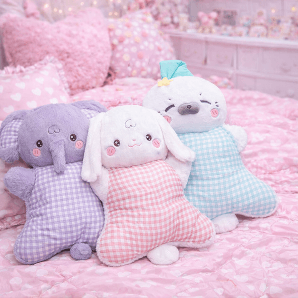 🐘🐰 PASTEL ANIMAL CUDDLE CUSHION