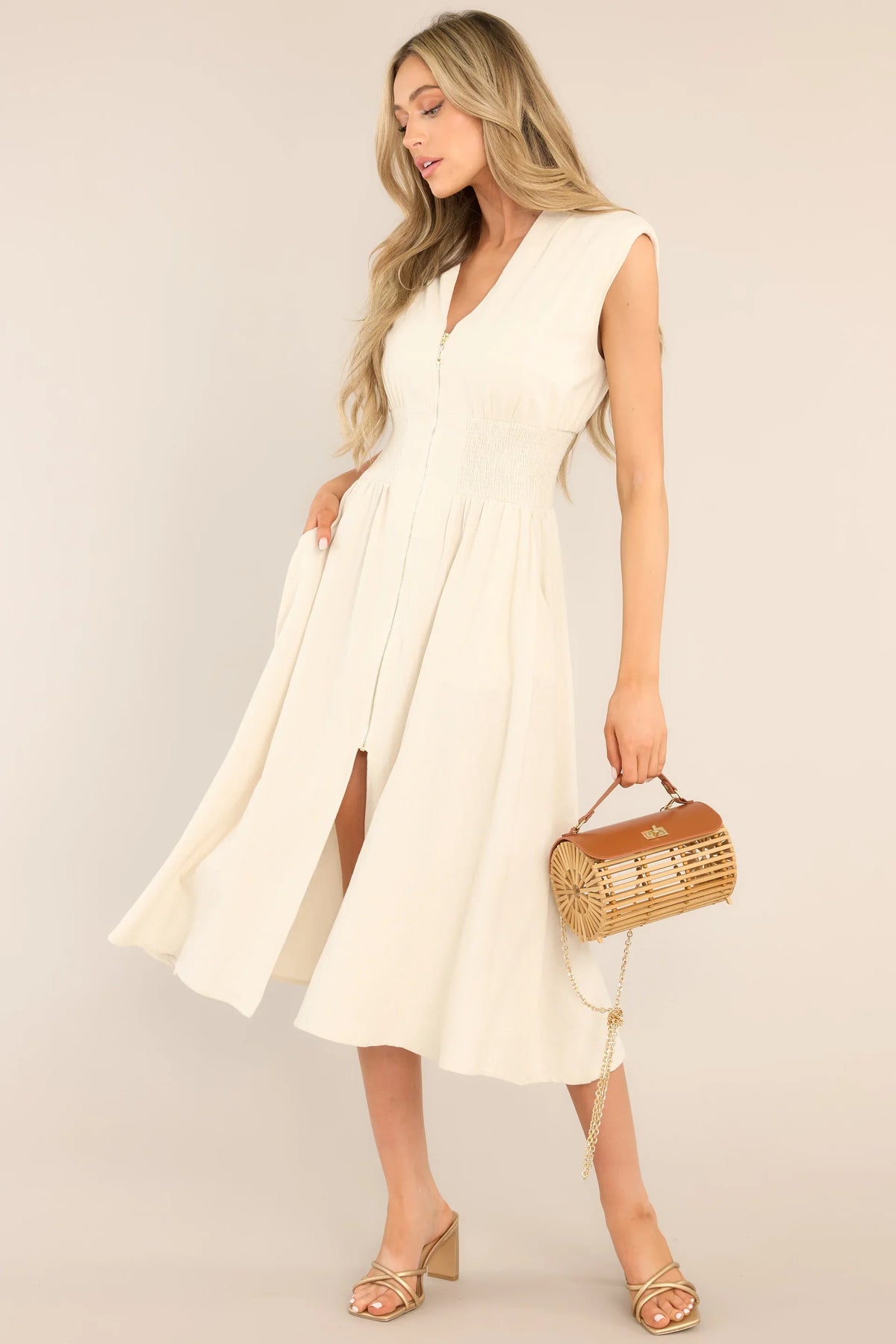 ELLARIA ZIP SLIT – Elegante Midi-jurk