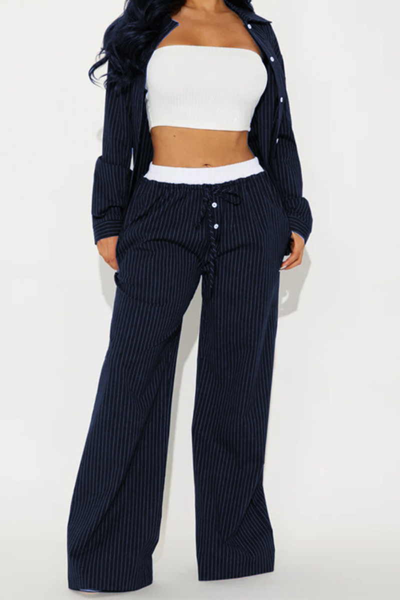 SÔL STUDIO | Gestreepte Comfortabele Tweedelige Set