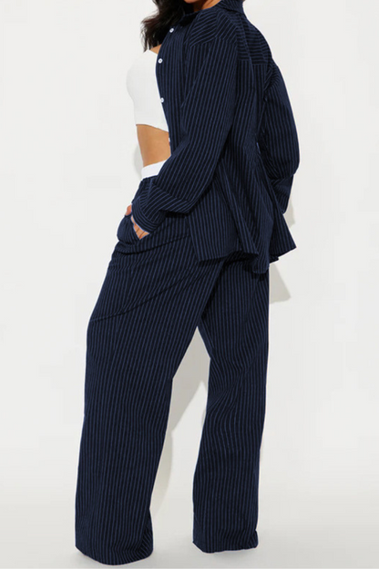 SÔL STUDIO | Gestreepte Comfortabele Tweedelige Set