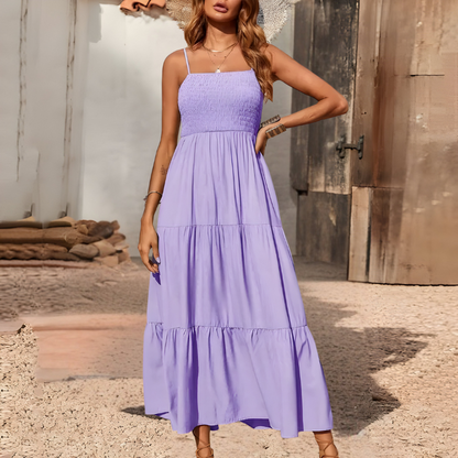 YARA SMOCKED MIDI – Luchtige Midi-jurk