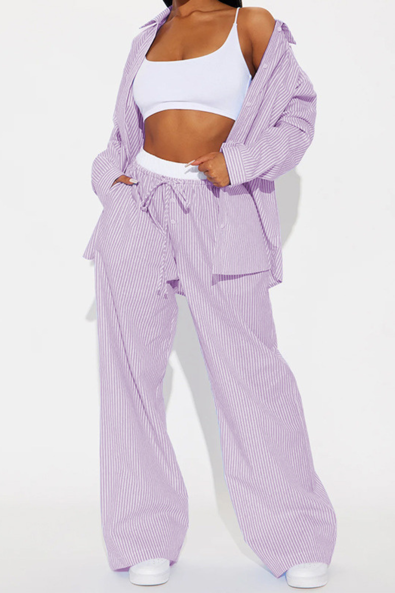 SÔL STUDIO | Gestreepte Comfortabele Tweedelige Set