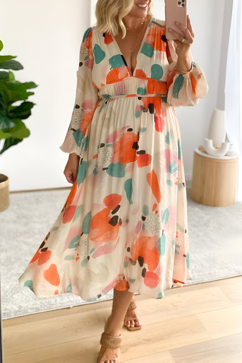 Loes™ | Buntes bauchbedeckendes Kleid
