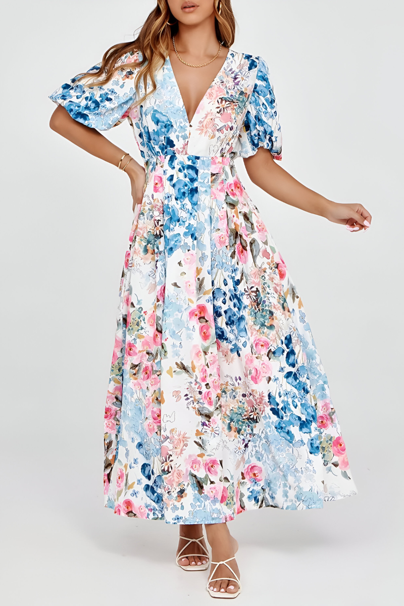Loes™ | Buntes bauchbedeckendes Kleid