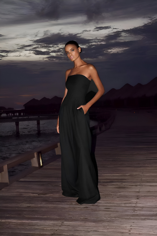 CLAIRELIA Elegante Strapless Jumpsuit – Luxe & Vrouwelijke Charme
