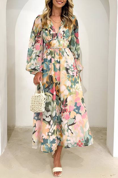 Loes™ | Buntes bauchbedeckendes Kleid