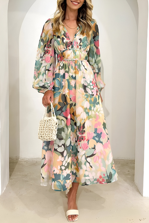 Loes™ | Buntes bauchbedeckendes Kleid