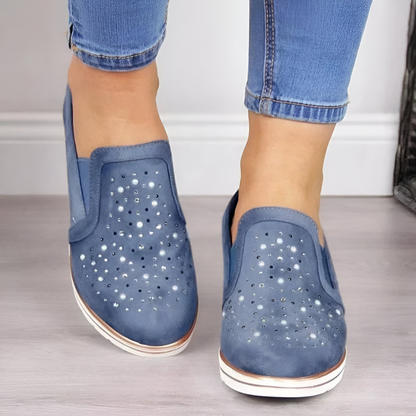 Lisa™ | Orthopädische Loafer mit Keilabsatz und Strasssteinen