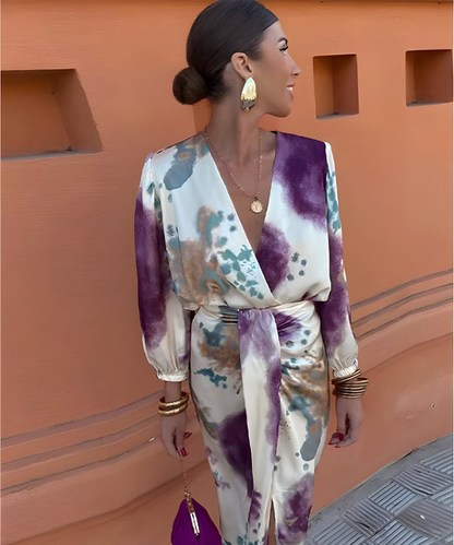 VIVEA | Chique Jurk met Abstracte Print
