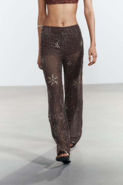 Kralen Mesh Broek met Kristallen