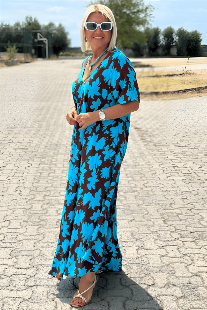 Marits™ | Lässiges Kleid mit Blumenmuster und V-Ausschnitt