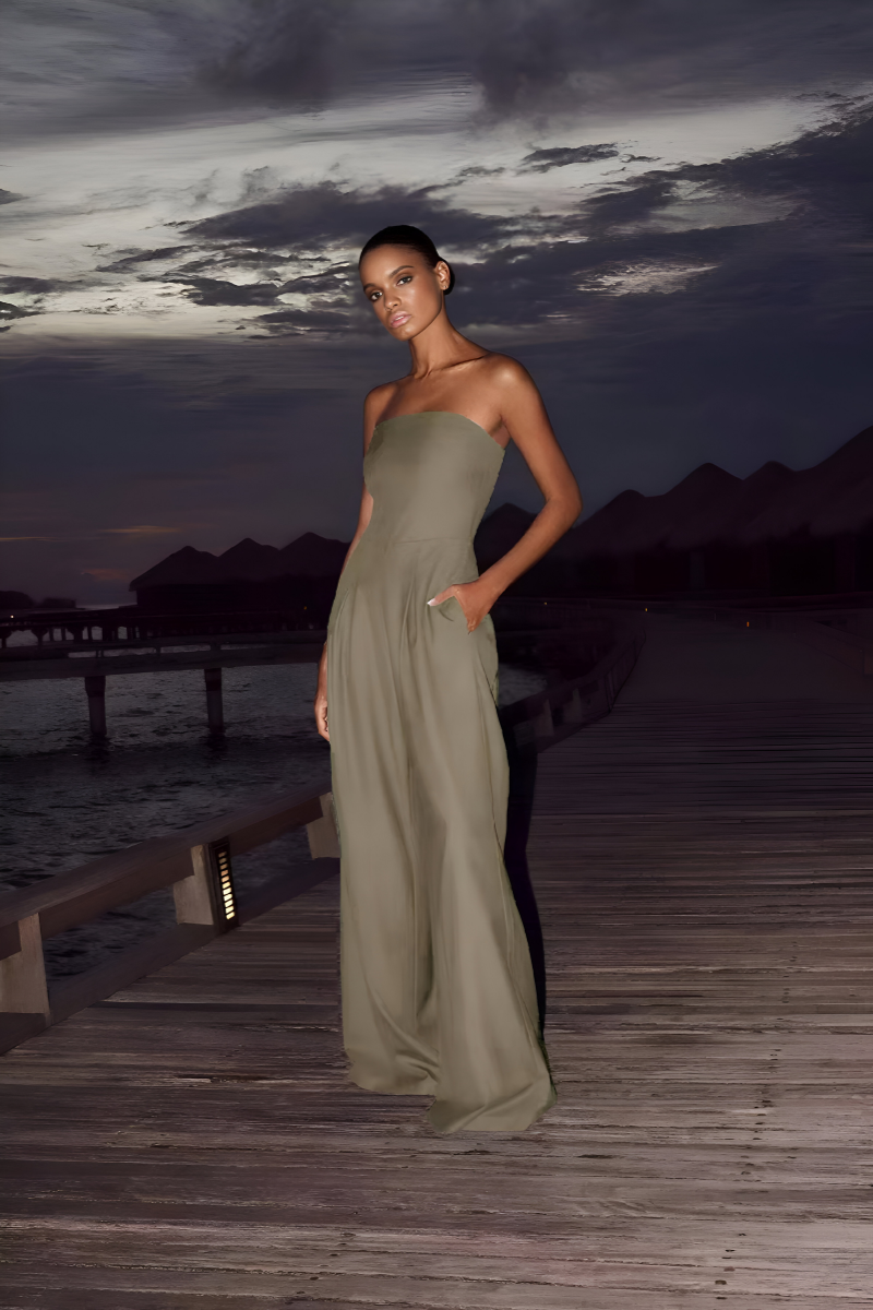 CLAIRELIA Elegante Strapless Jumpsuit – Luxe & Vrouwelijke Charme