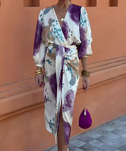 VIVEA | Chique Jurk met Abstracte Print