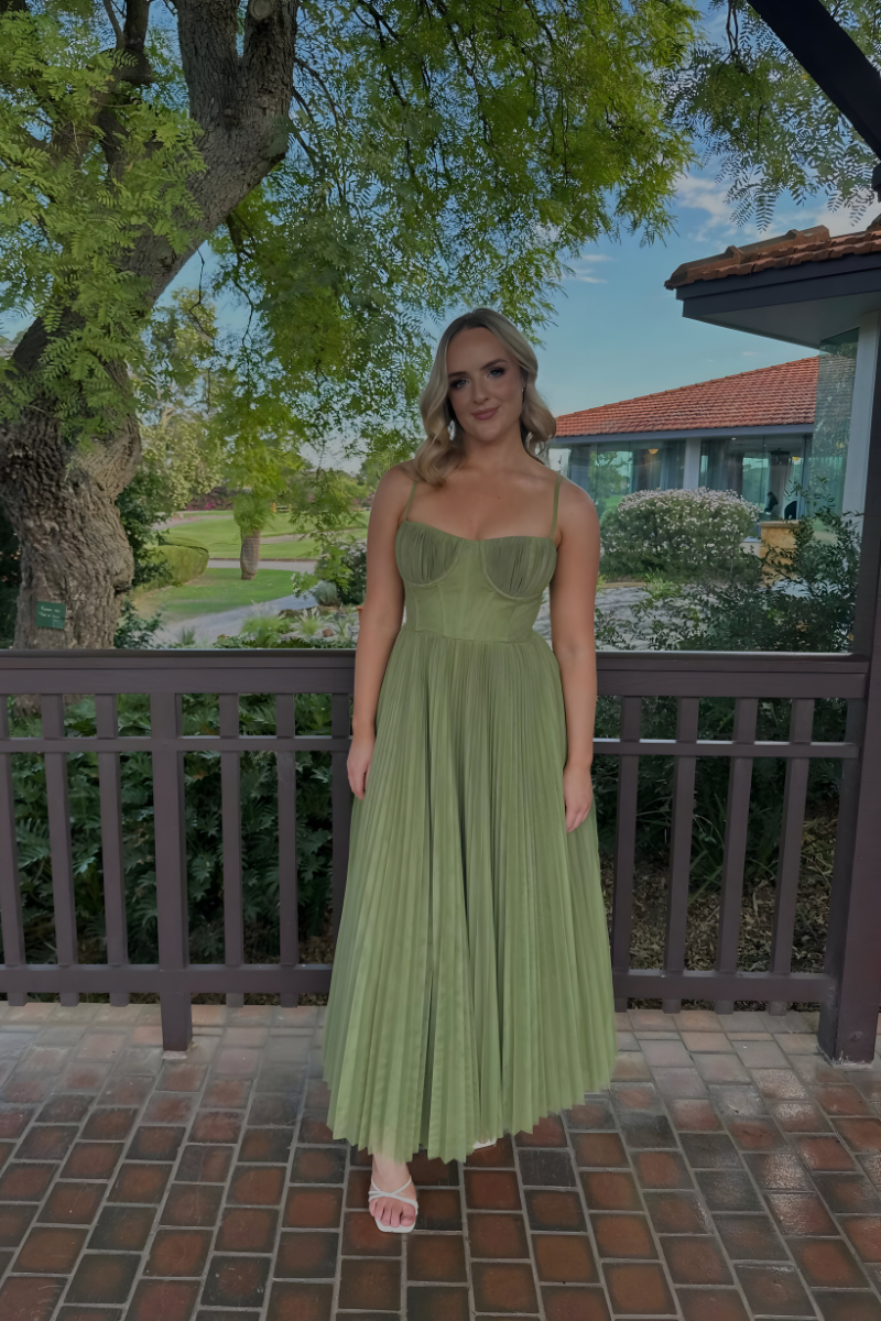 Plissiertes Midikleid