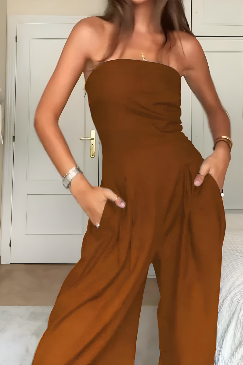CLAIRELIA Elegante Strapless Jumpsuit – Luxe & Vrouwelijke Charme