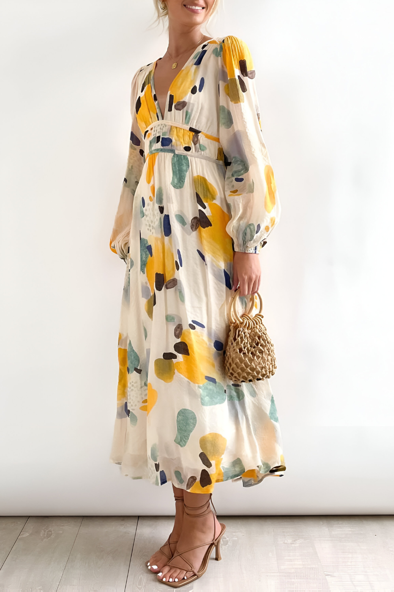 Loes™ | Buntes bauchbedeckendes Kleid