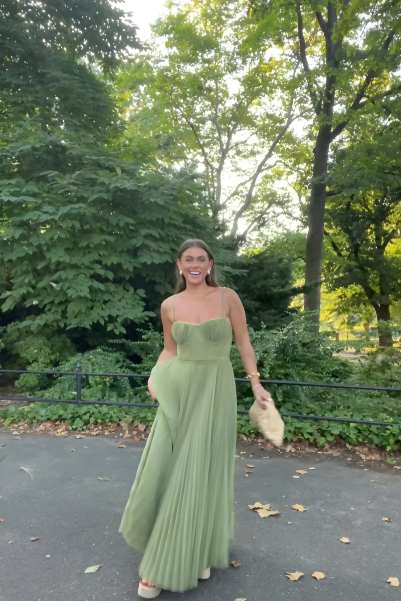Plissiertes Midikleid
