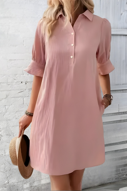 Islara SHIRT DRESS – Casual overhemdjurk met knopen en kraag