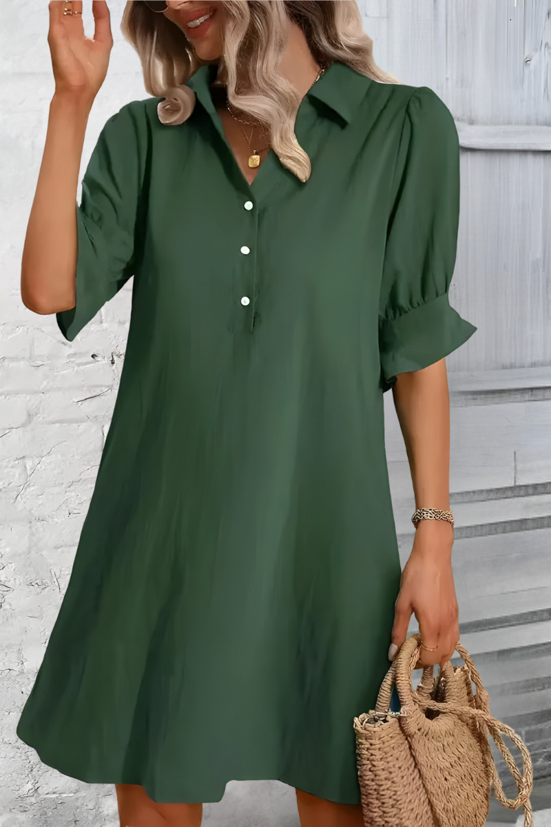 Islara SHIRT DRESS – Casual overhemdjurk met knopen en kraag