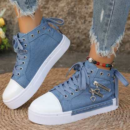 Kim™ | Orthopädische High Sneakers mit Denim