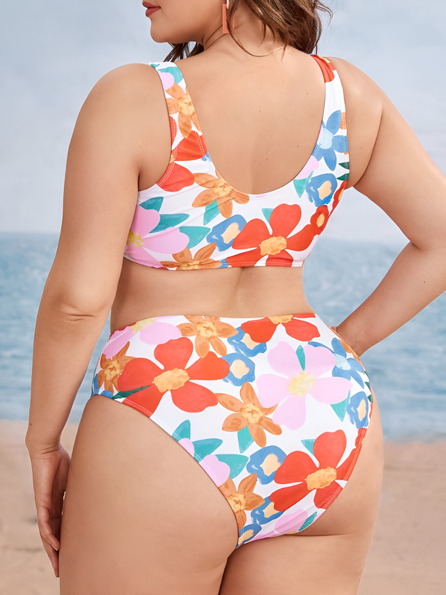 Zaya High-Waisted Plus Size Bikini – Tummy Control, Push-Up Ondersteuning & Zelfvertrouwen