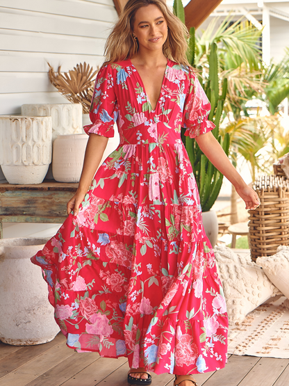 CLAIRELIA  | Elegante Bloemenprint Jurk