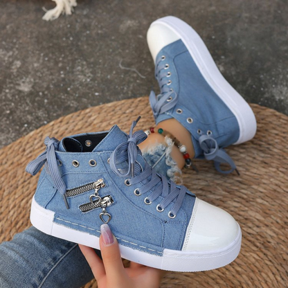 Kim™ | Orthopädische High Sneakers mit Denim