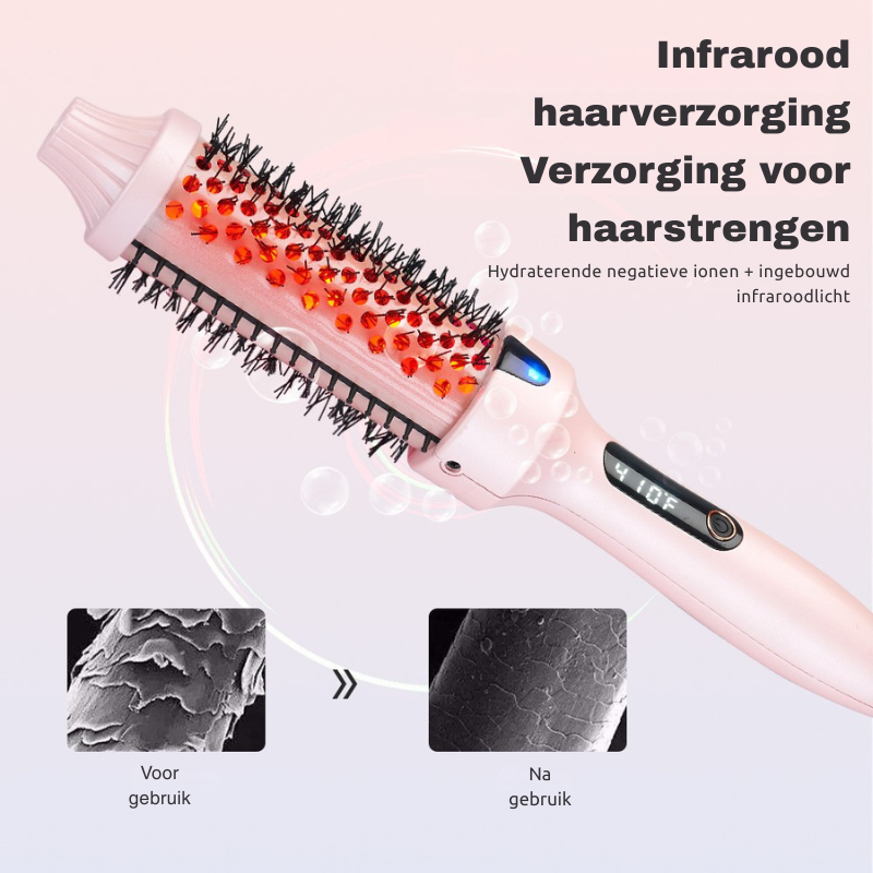 3-in-1 Thermische Borstel – Stijlen, Krullen & Pluisvrije Blowout in Één Beweging