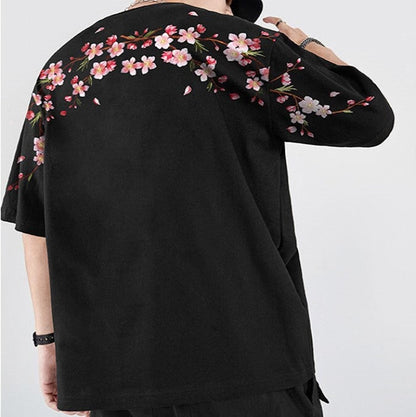 Sakura Embroidered Graphic Tee 🌸