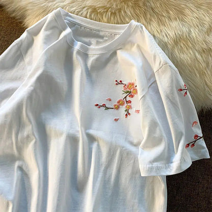 Sakura Embroidered Graphic Tee 🌸