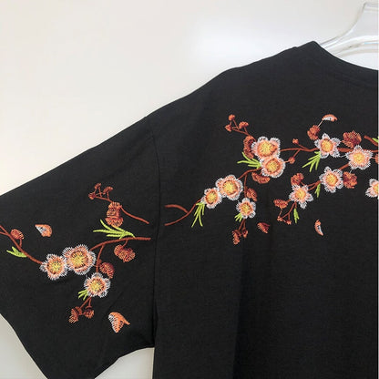 Sakura Embroidered Graphic Tee 🌸