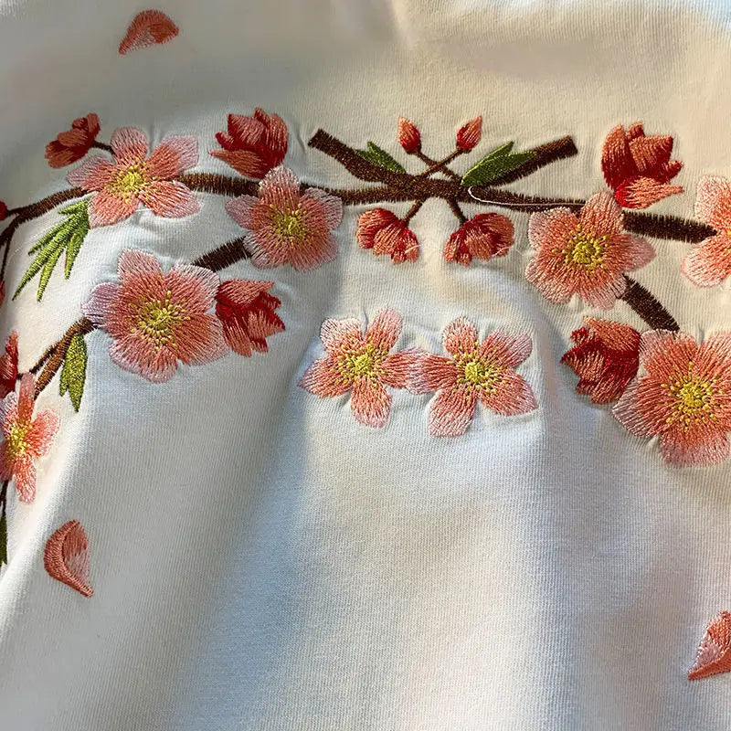 Sakura Embroidered Graphic Tee 🌸