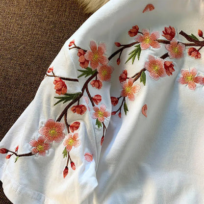 Sakura Embroidered Graphic Tee 🌸