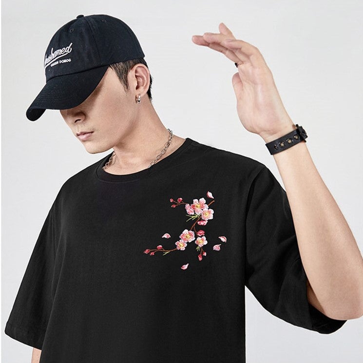 Sakura Embroidered Graphic Tee 🌸