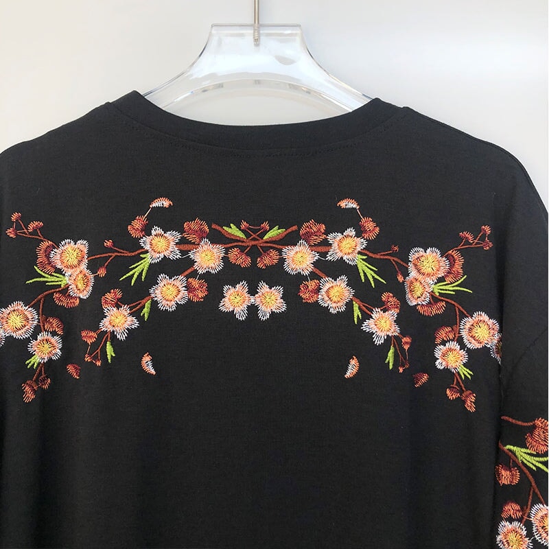 Sakura Embroidered Graphic Tee 🌸
