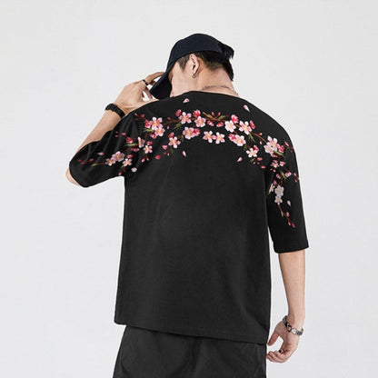 Sakura Embroidered Graphic Tee 🌸