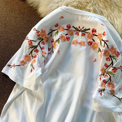 Sakura Embroidered Graphic Tee 🌸