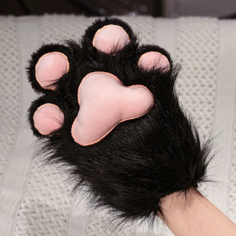 🐾🩷 FLUFFY CAT PAW SLIPPERS & GLOVES