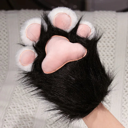 🐾🩷 FLUFFY CAT PAW SLIPPERS & GLOVES