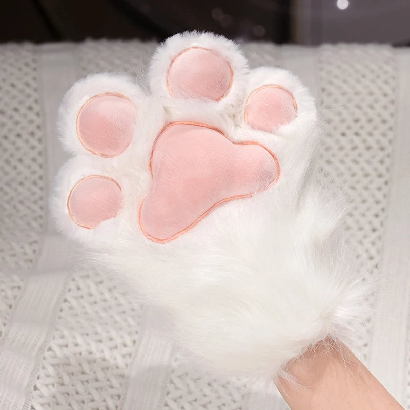 🐾🩷 FLUFFY CAT PAW SLIPPERS & GLOVES