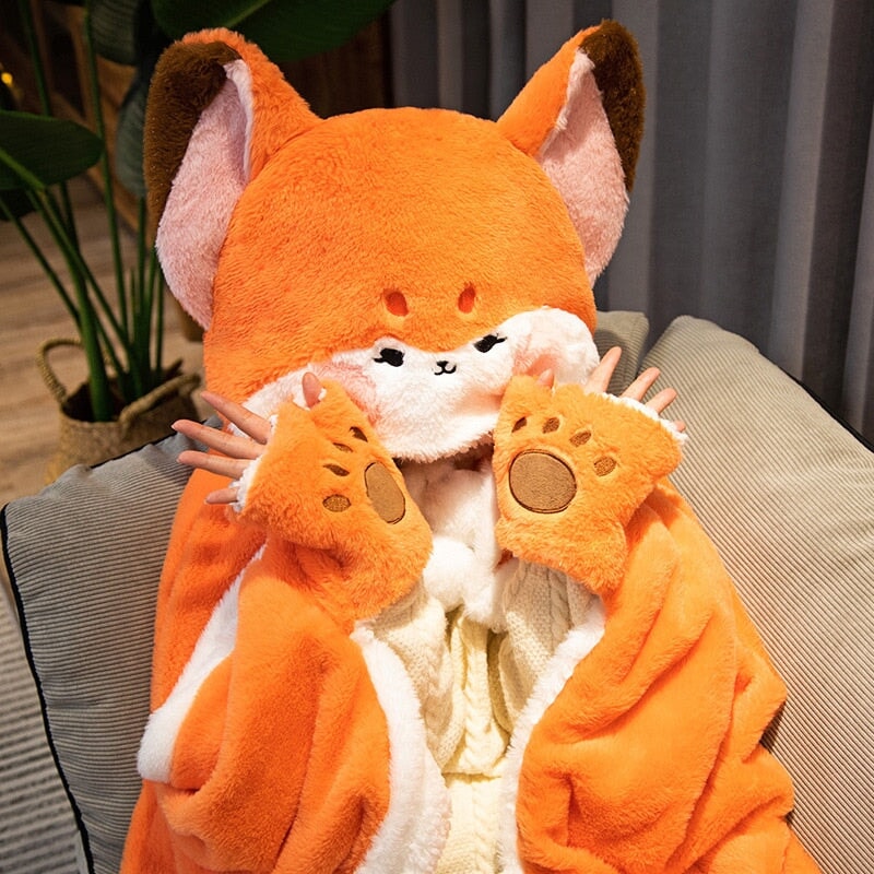 🦊 COZY FOX BLANKET HOODIE