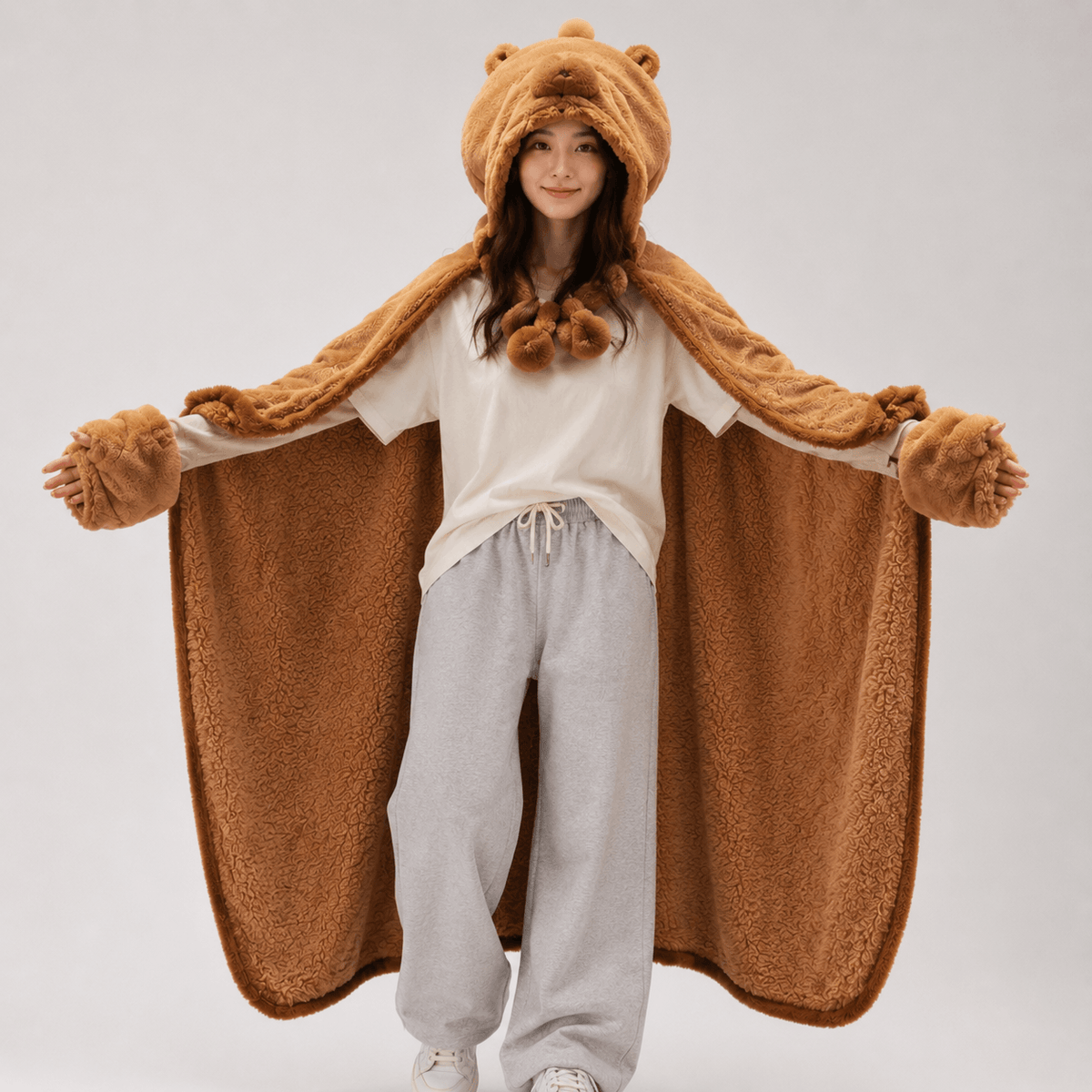 🦫🤎 COZY CAPYBARA BLANKET HOODIE