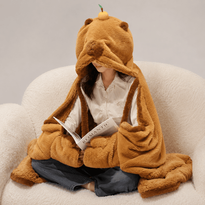 🦫🤎 COZY CAPYBARA BLANKET HOODIE