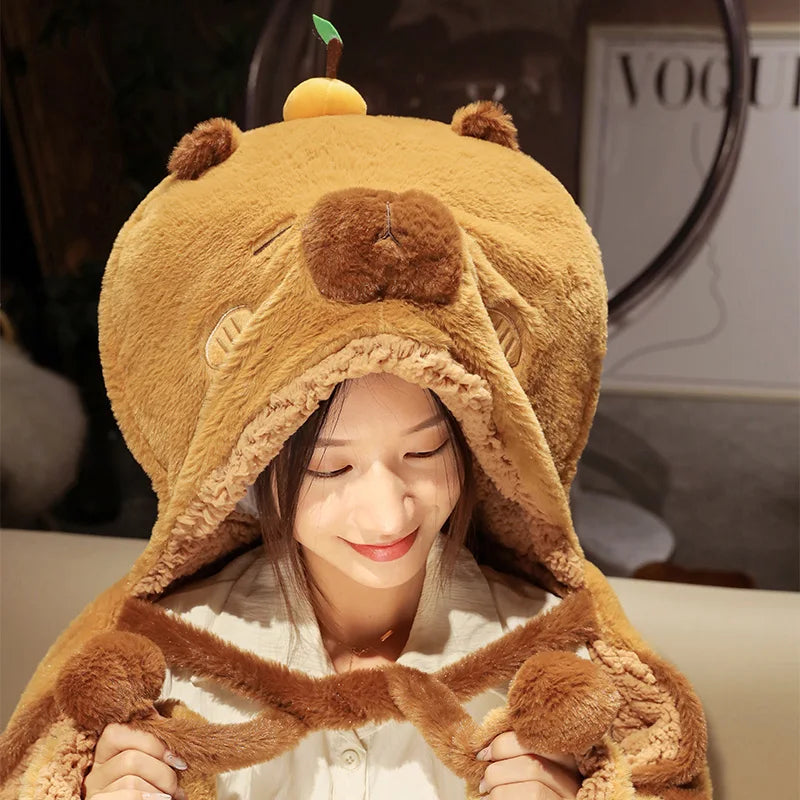 🦫🤎 COZY CAPYBARA BLANKET HOODIE