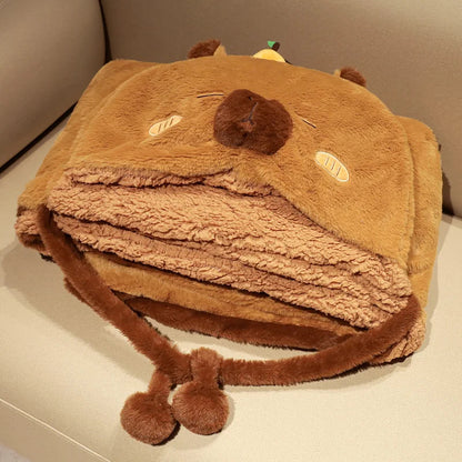 🦫🤎 COZY CAPYBARA BLANKET HOODIE