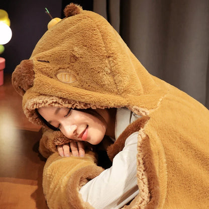 🦫🤎 COZY CAPYBARA BLANKET HOODIE